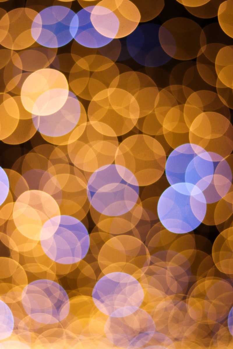 Abstract lights image, yellow and purple colours. Rachel Bokeh photography.